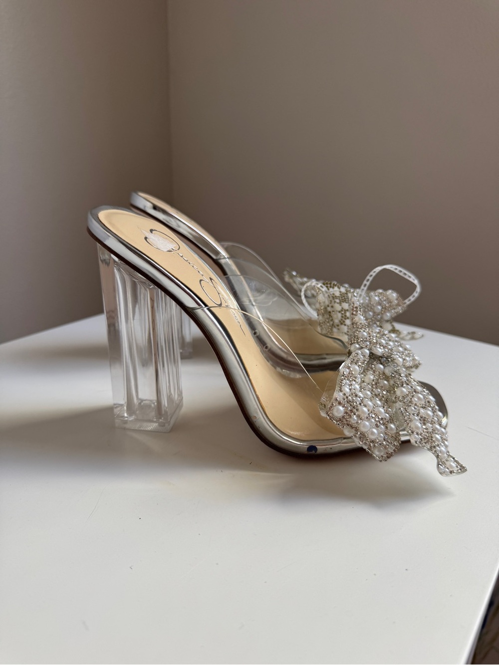 NWT Jessica Simpson Saidah Block Heel Mule In Clear Sz 6 (no original box) - Picture 4 of 8
